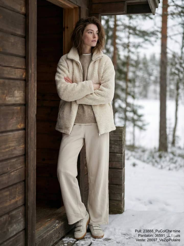 Mimi & Gogo - Wholesale Pants - Women's - Wide cotton thick joggers @36591_JLEpais12