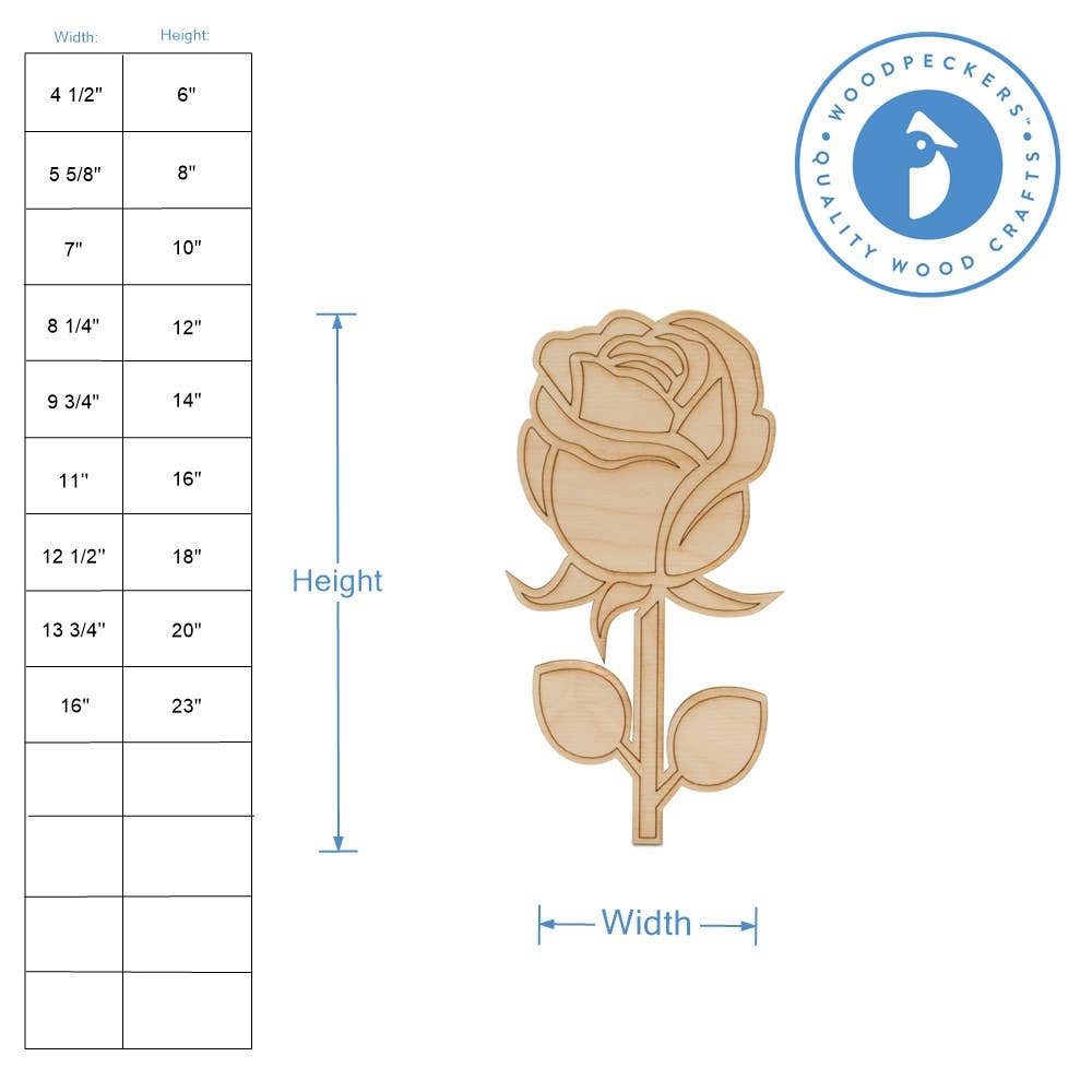 Woodpeckers Crafts - Wholesale Cutouts - Full Rose Cutout3