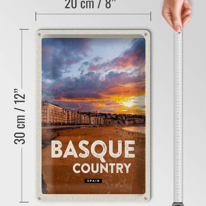 Femer - Wholesale Sign - Basque Country Spain Sunset Sign Travel 20x30 cm Tin Sign4
