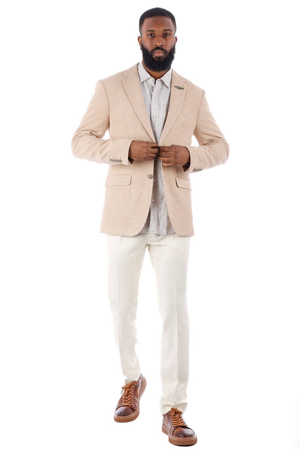 BARABAS - Wholesale Blazer - Men's - Men's Classic Tweed Pattern Notch Lapel Blazer 4BL3018