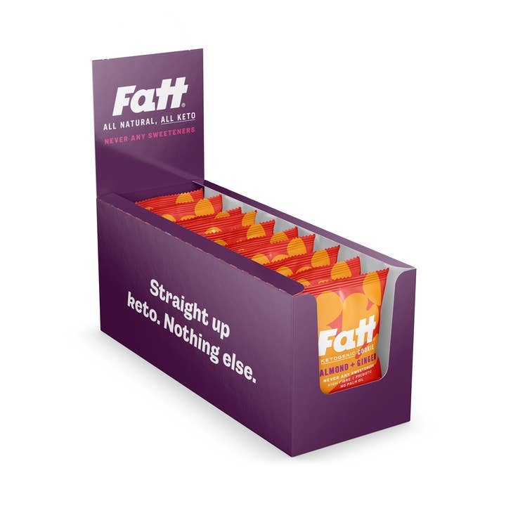 Fatt Almond + Ginger Keto Cookie (12 x 30g) for wholesale by Fatt