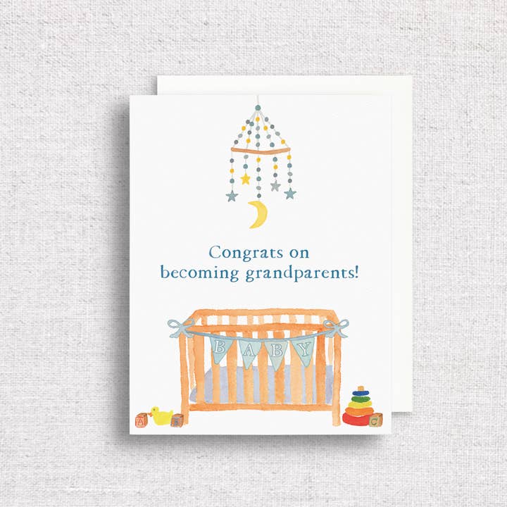 Gert & Co - Wholesale Baby Card - New Grandparents Greeting Card | Congrats on Grandchild Card