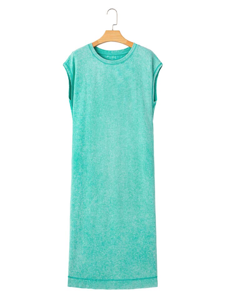 Aapparella - Wholesale Dress - Women's - Mineral Wash Pocketed T-shirt Long Dress | S-XL9