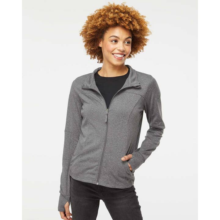 Women's Poly-Tech Full-Zip Track Jacket for wholesale by Lucky Avocado