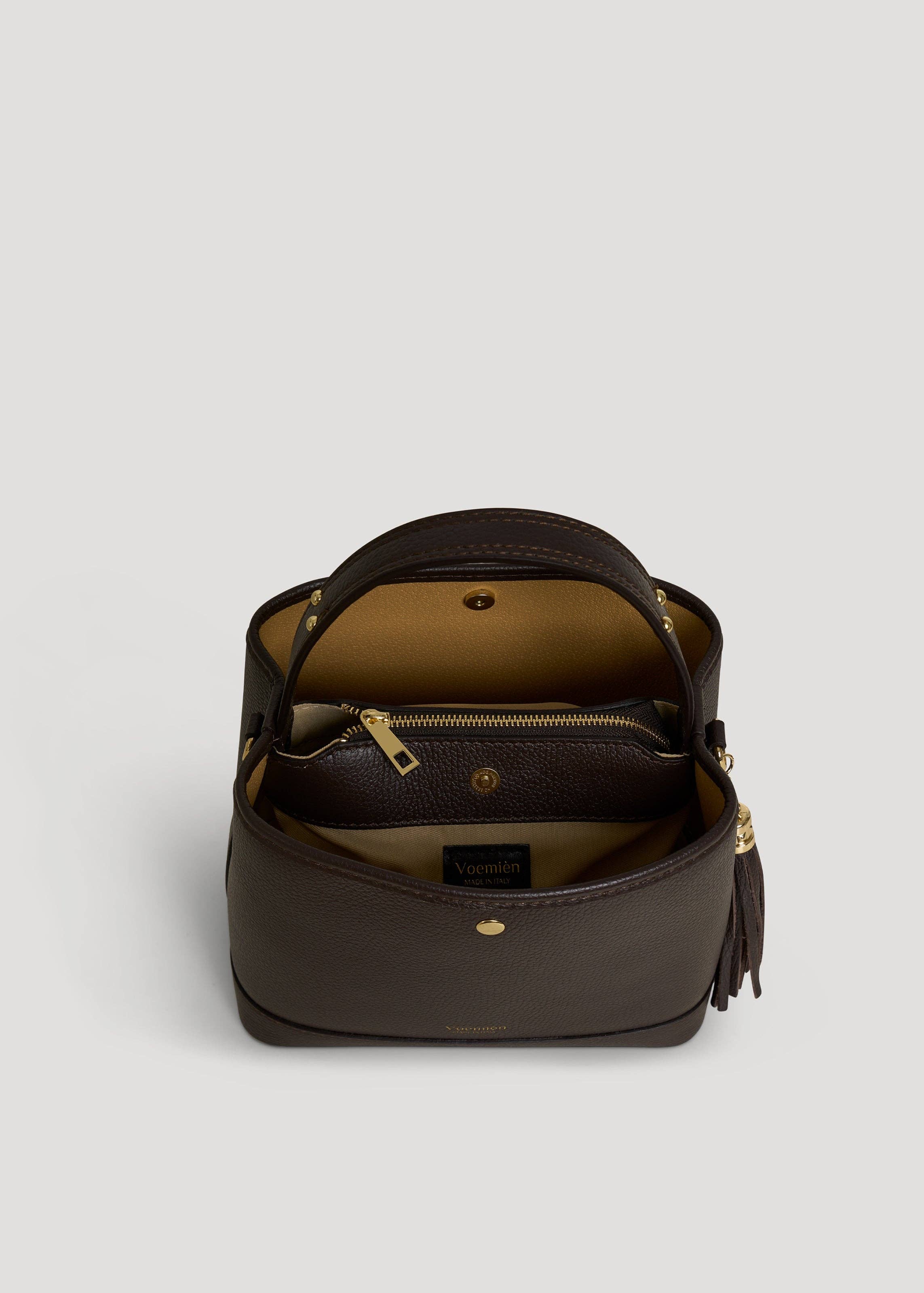 Voemièn - Vendita all'ingrosso Borsa con manico - Donna - Borsa Kendy in pelle Dollar marrone scuro5