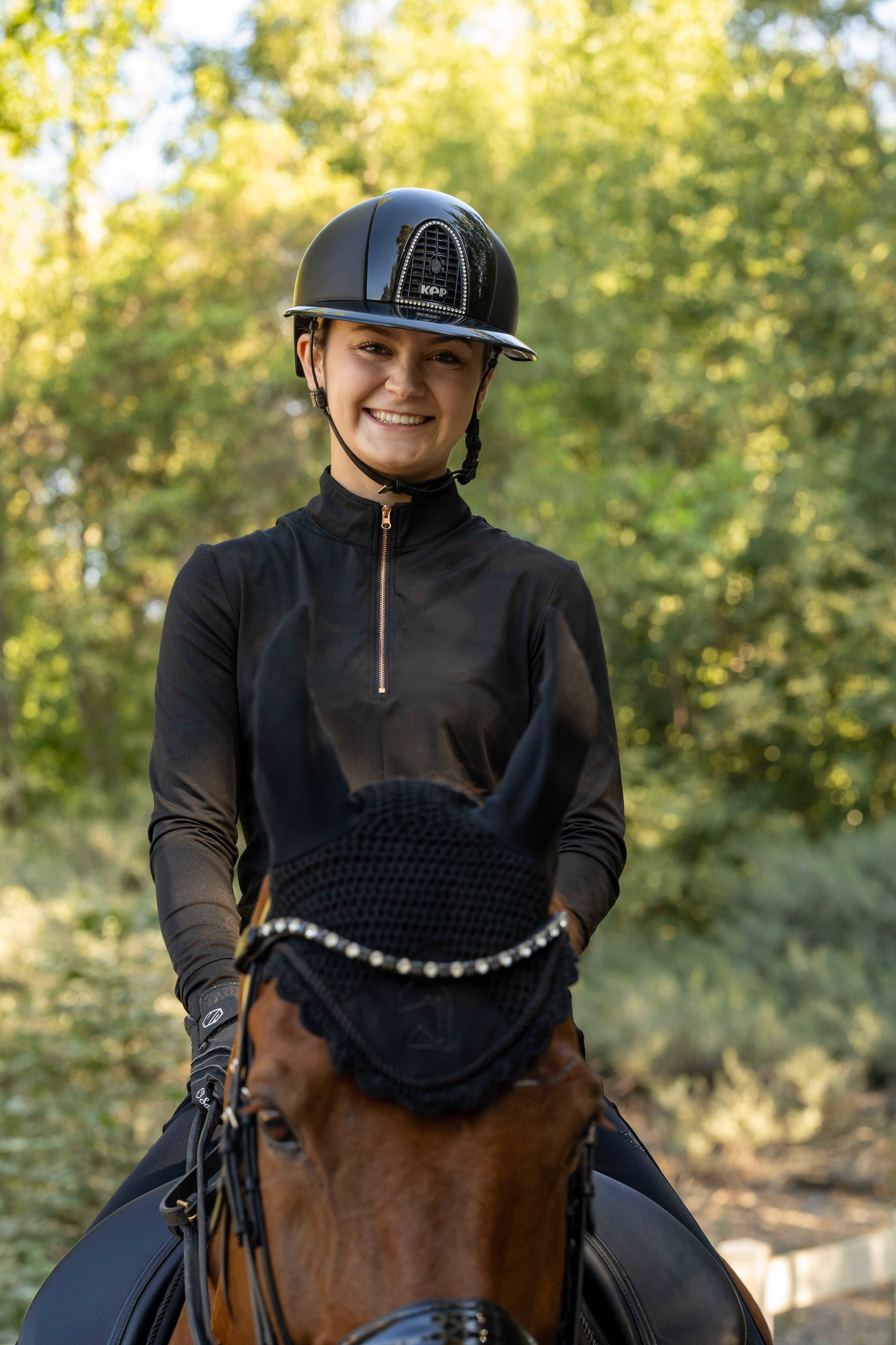 Equestrian Artisans - Wholesale Athletic Top - Women's - Black and Rose Gold Women's Equestrian Sun Shirt3