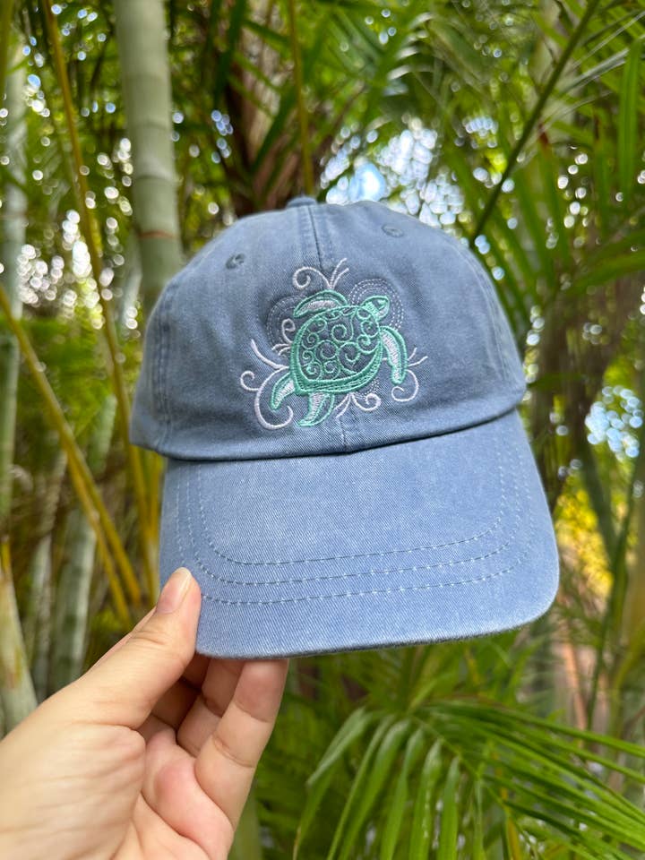 Casquette Tortue Brodée Chapeau Tortue Tribale Hawaï Chapeau Honu pour la vente par HI Family