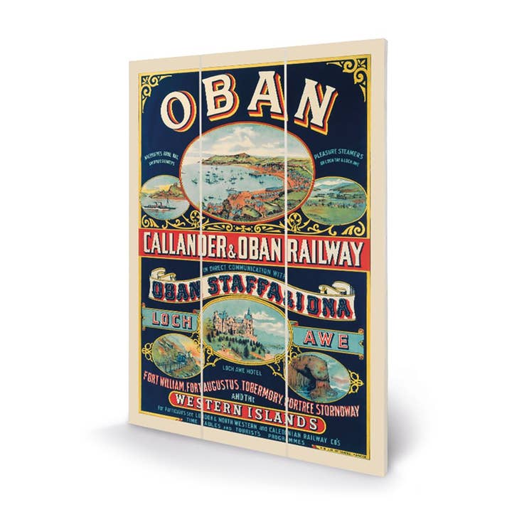 Oban (Callander & Oban Railway) Wooden Wall Art for wholesale by The Art Group