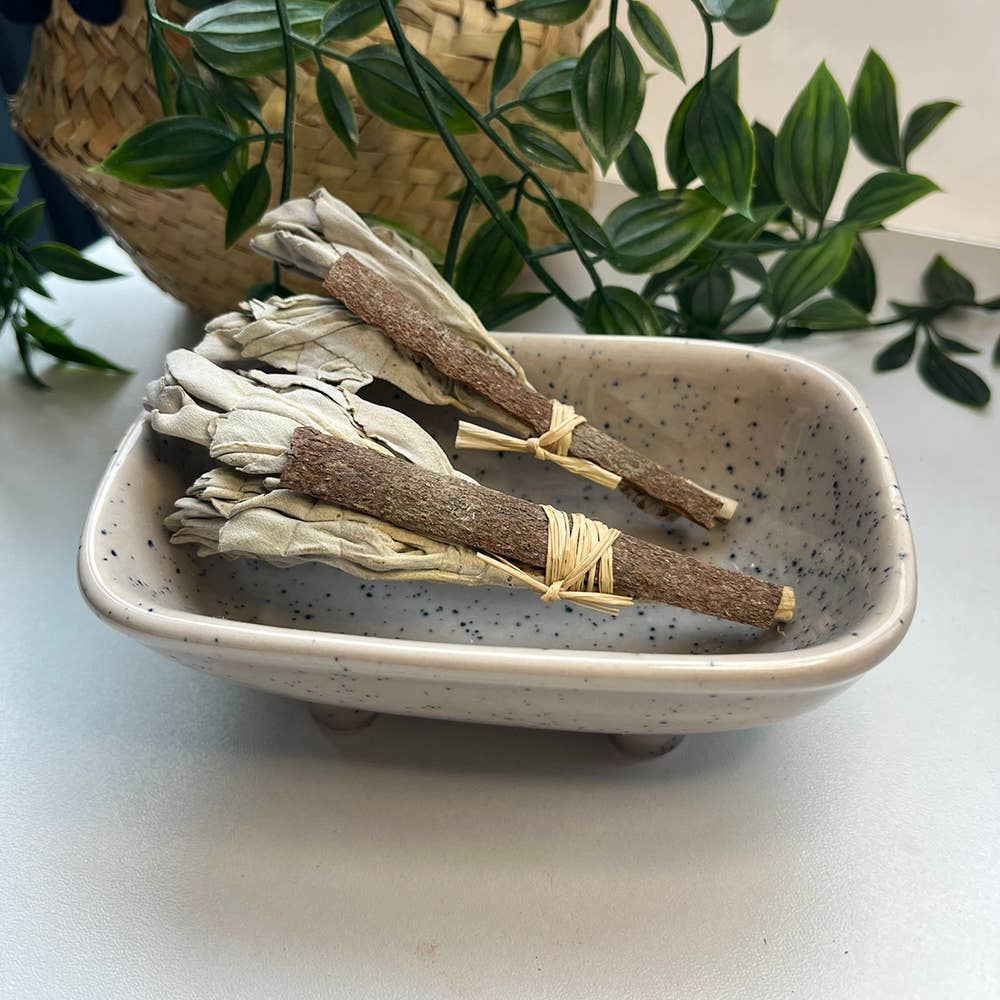 VIE – Großhandel Salbeibündel – Mini-Schmudge-Bündel, Weißer Salbei mit Zimt 4"5