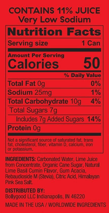 Bollygood - Wholesale Soda/Carbonated Drink - Lime Basil Cumin (12-pack)1