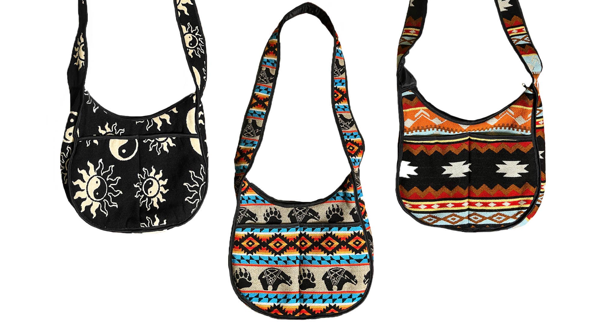Pichincha - Wholesale Crossbody Bag - Women's - Tribal Striped Ecuadorian Moon Shaped Purse Messenger Bag1
