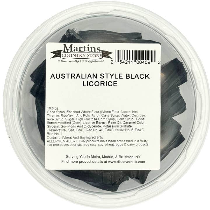 Martin's Country Store LLC - Wholesale Licorice - AUSTRALIAN BLACK LICORICE 10.6oz3