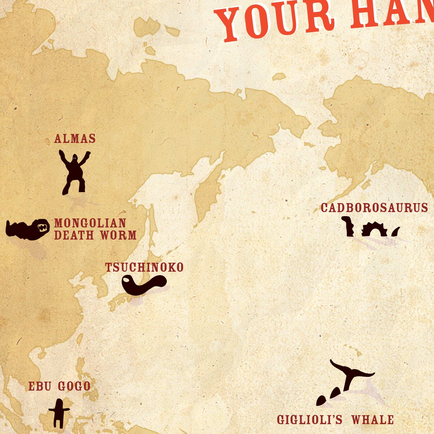 Copernicus Toys - Wholesale Postcard - Cryptids of the World Postcard |
Cryptozoology Map3