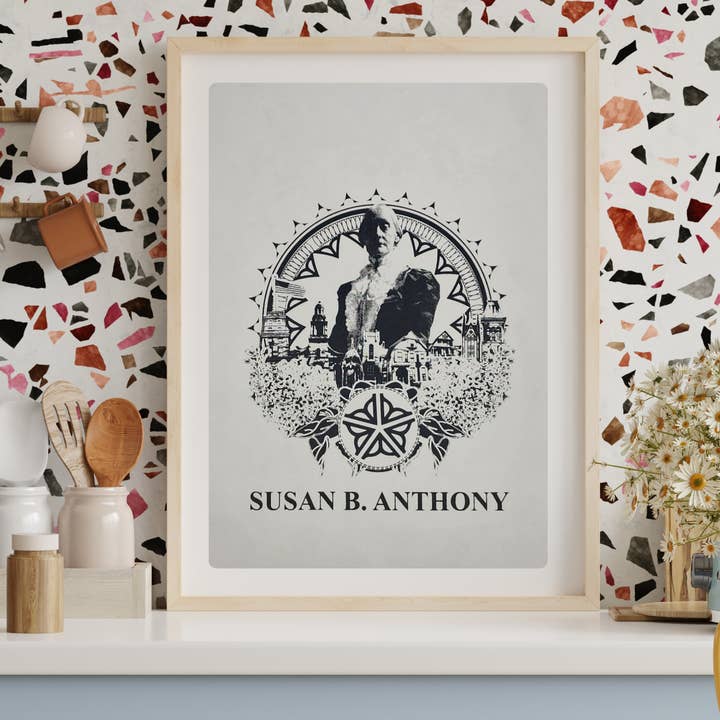 Susan B. Anthony Screen Printed Poster for wholesale by Gladiator Art & Apparel