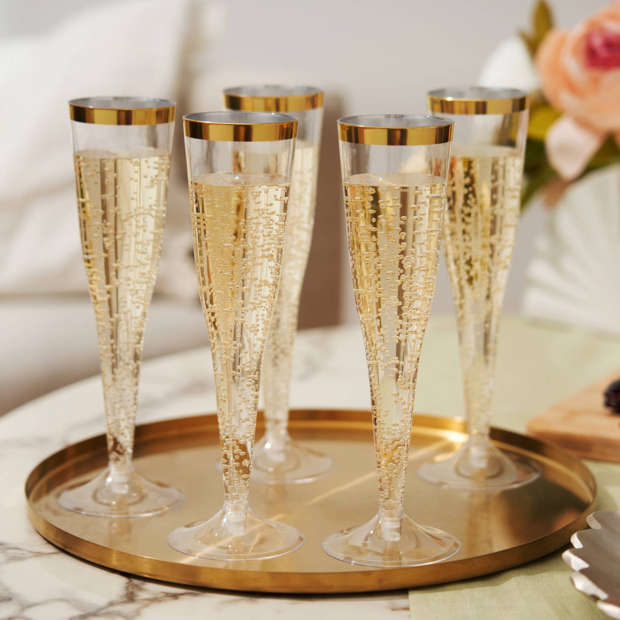 TRUE - Wholesale Champagne Flute - Party Disposable Champagne Flutes Pack of 12 ASST COLORS3