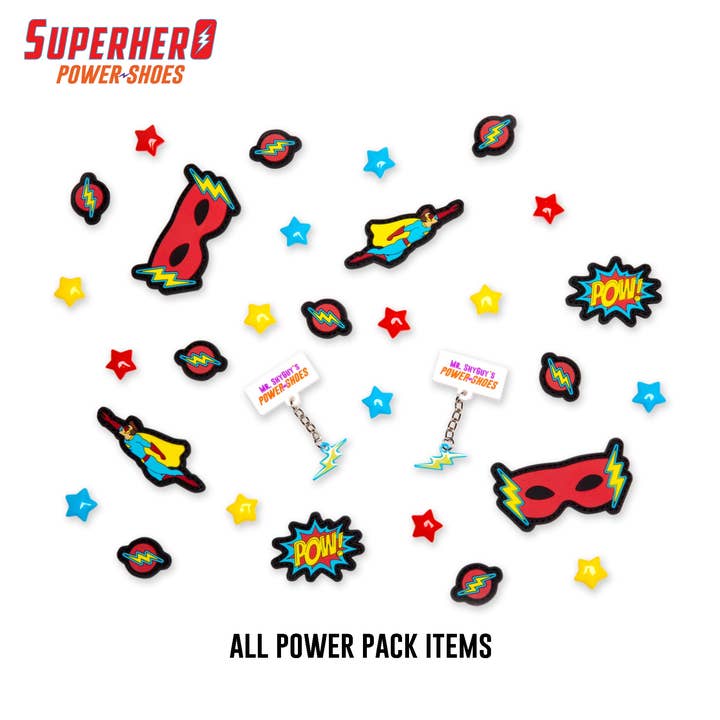 Superhero Power Pack - Power Shoes Patches/Charms for wholesale by My Power Shoes
