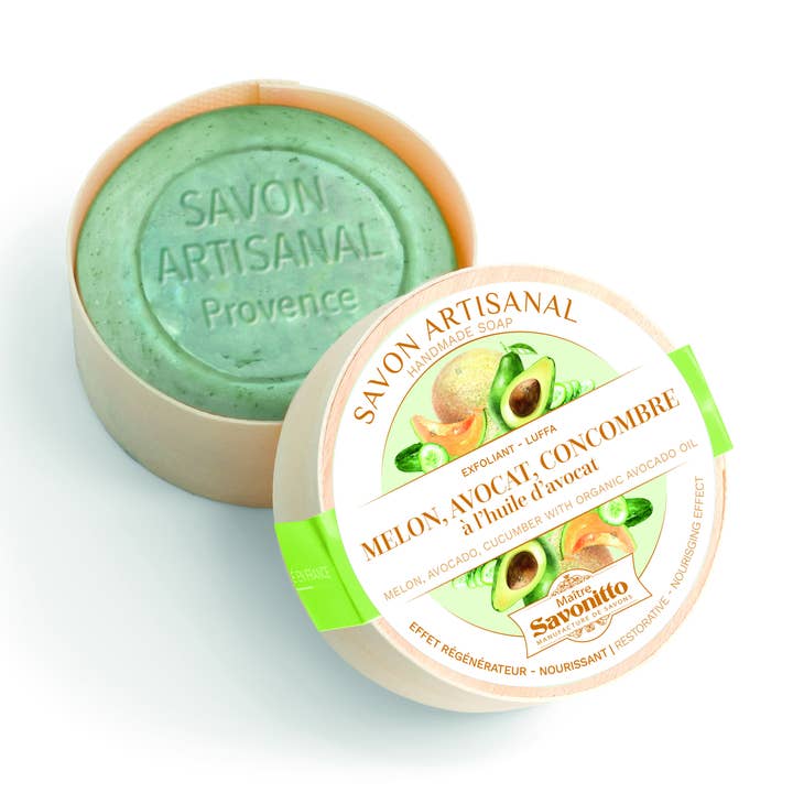 Savon Melon, Avocat & Concombre dans Boite en Bois 100g pour la vente par MAITRE SAVONITTO