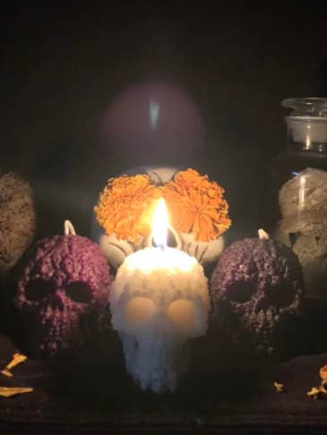 Gathered Bones Beeswax Altar Candle for wholesale by BlakByrd Botanika