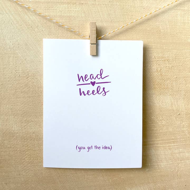 Head over Heels, Blank Inside Card for wholesale by EAM Art Shop