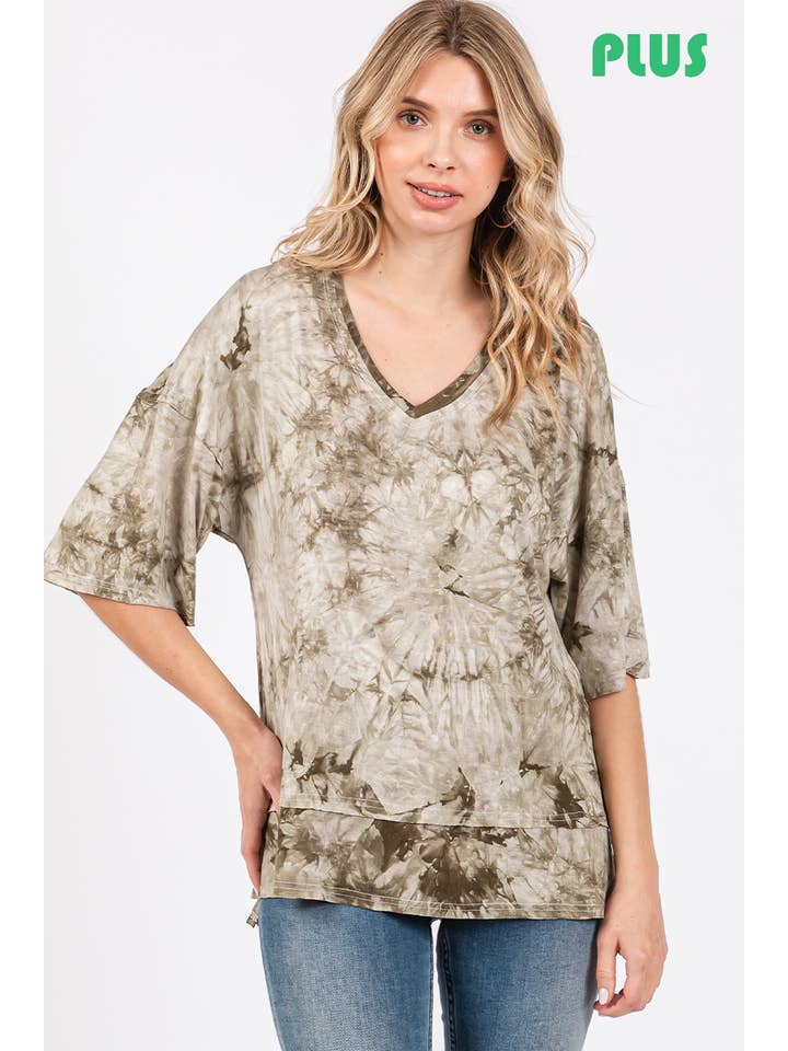 ZiA Apparel - Wholesale Tunic - Women's - A comfortable tie-dye printed plus top