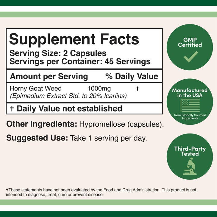 Double Wood Supplements - Wholesale Oral Supplement/Vitamin - Horny Goat Weed