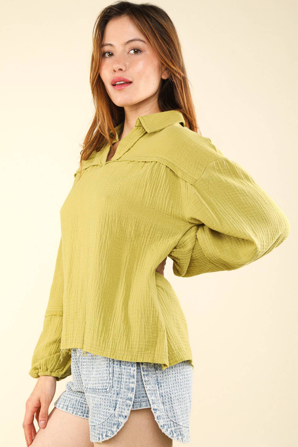 VERY J – Blusa - Mulher por atacado – NT11416 - Camisola de tecido de algodão de grandes dimensões7