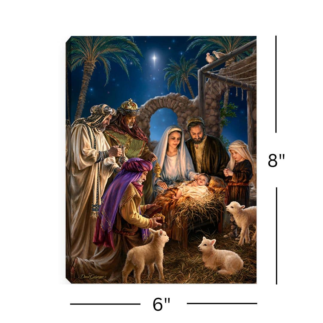 Glow Decor - Wholesale Christmas Decoration - The Nativity 8x6 Lighted Tabletop Canvas1