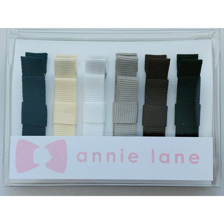 Caja de 6 lazos para el cabello - venta sólida 5 para venta al por mayor de Annie Lane