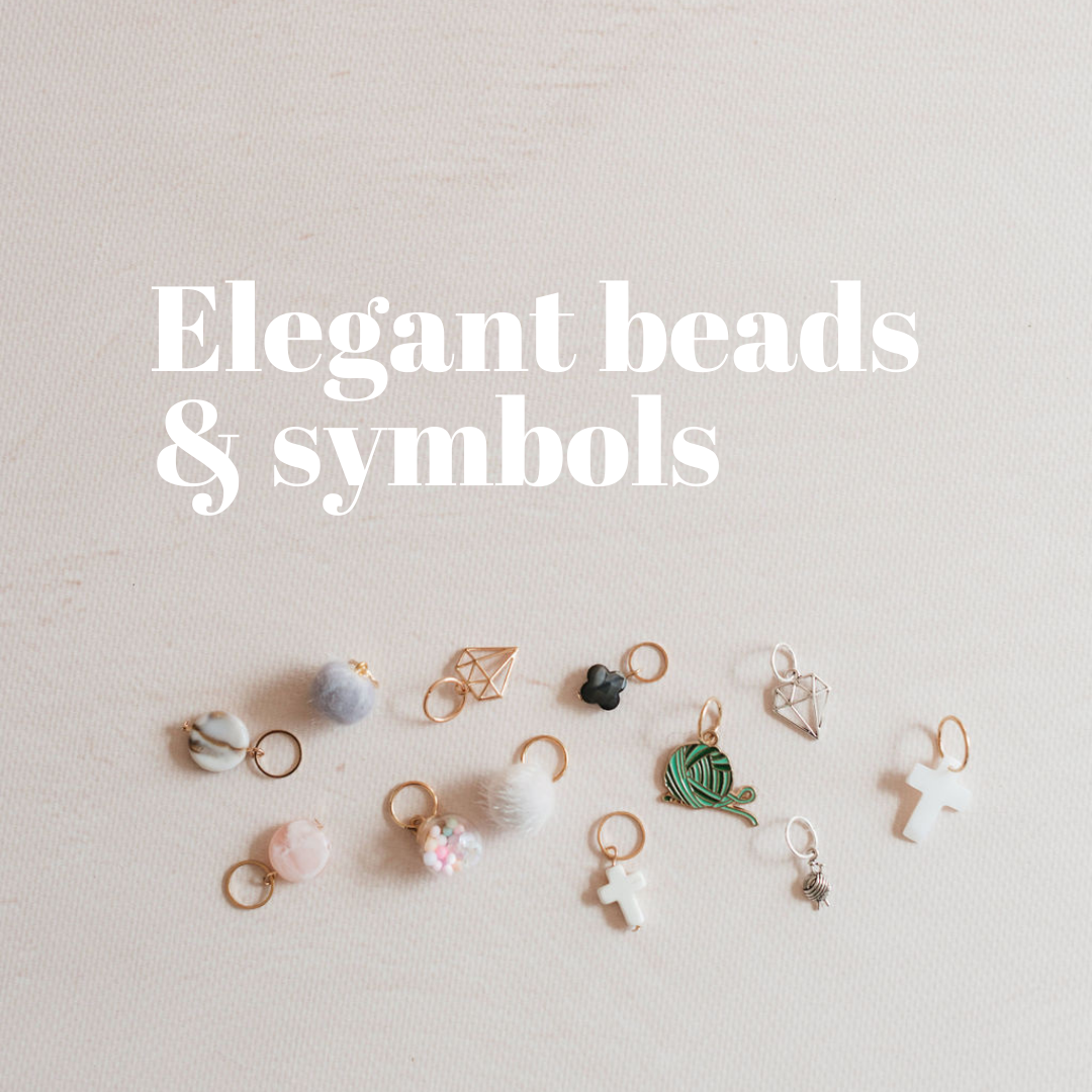 KNITS by ce AB - Wholesale Knitting/Crochet Supplies - Stickmarkörer - eleganta pärlor & symboler13