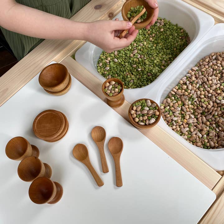 Taylored Toys – Großhandel Spiel-Beikost-Set – Kinder – Montessori Waldorf Spielgeschirr-Set aus Holz