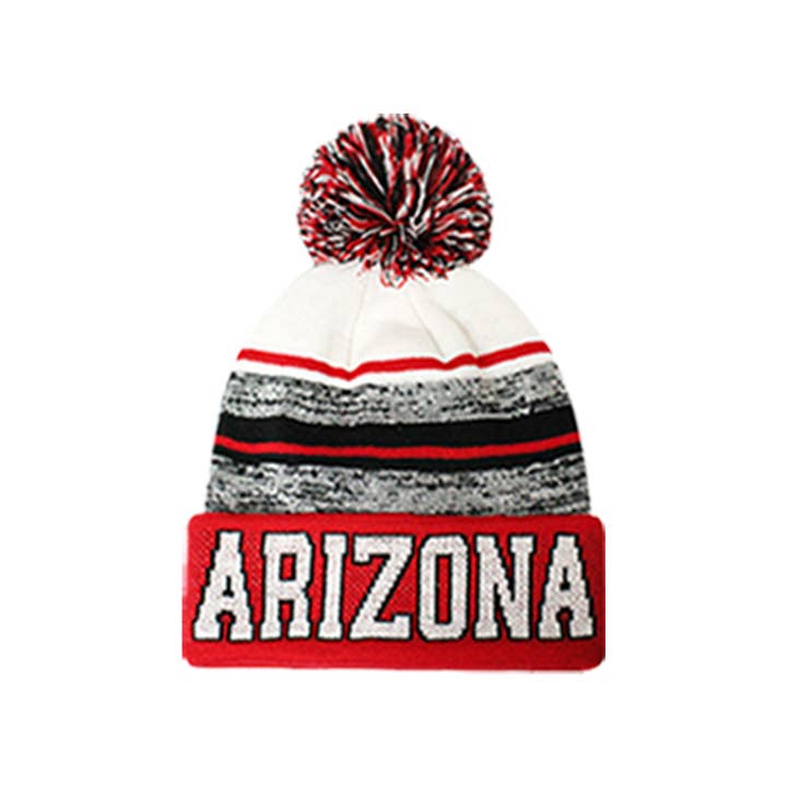 ChoKoLids - Wholesale Beanie - Unisex - US Sports Team City Winter Knit Pom Pom Striped Beanies Hats
