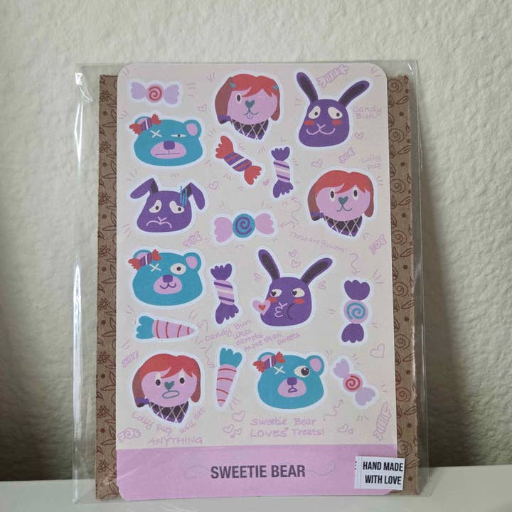 Danielle Fish Illustrations - Wholesale Sticker - The Original Sweetie Bear Matte Sticker Sheet3