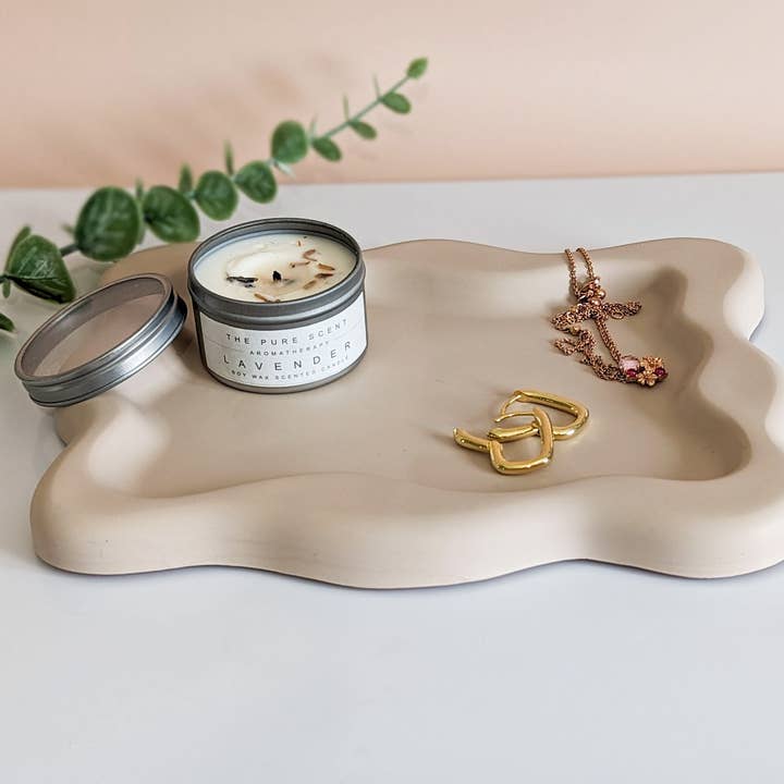 The Sage Rose Studio – wholesale Jewellery dish – Wavy Rectangle trinket dish, modern aesthetic candle tray5
