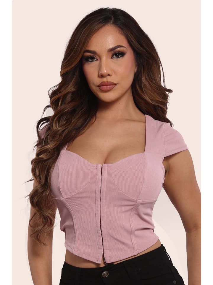 REDFINCH APPAREL INC - Wholesale Corset - Women's - Womens Hook and Eye Corset Crop Top