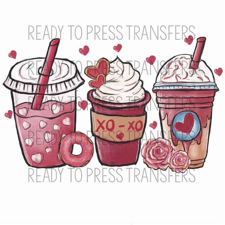Coffee Valentine's Day Sublimation Transfer T310 for wholesale by BreezePrintCo