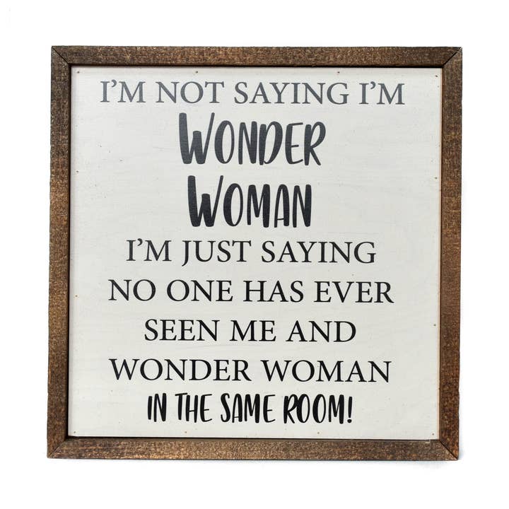 10X10 Wonder Woman Rustic Wooden Sign for wholesale by Driftless Studios