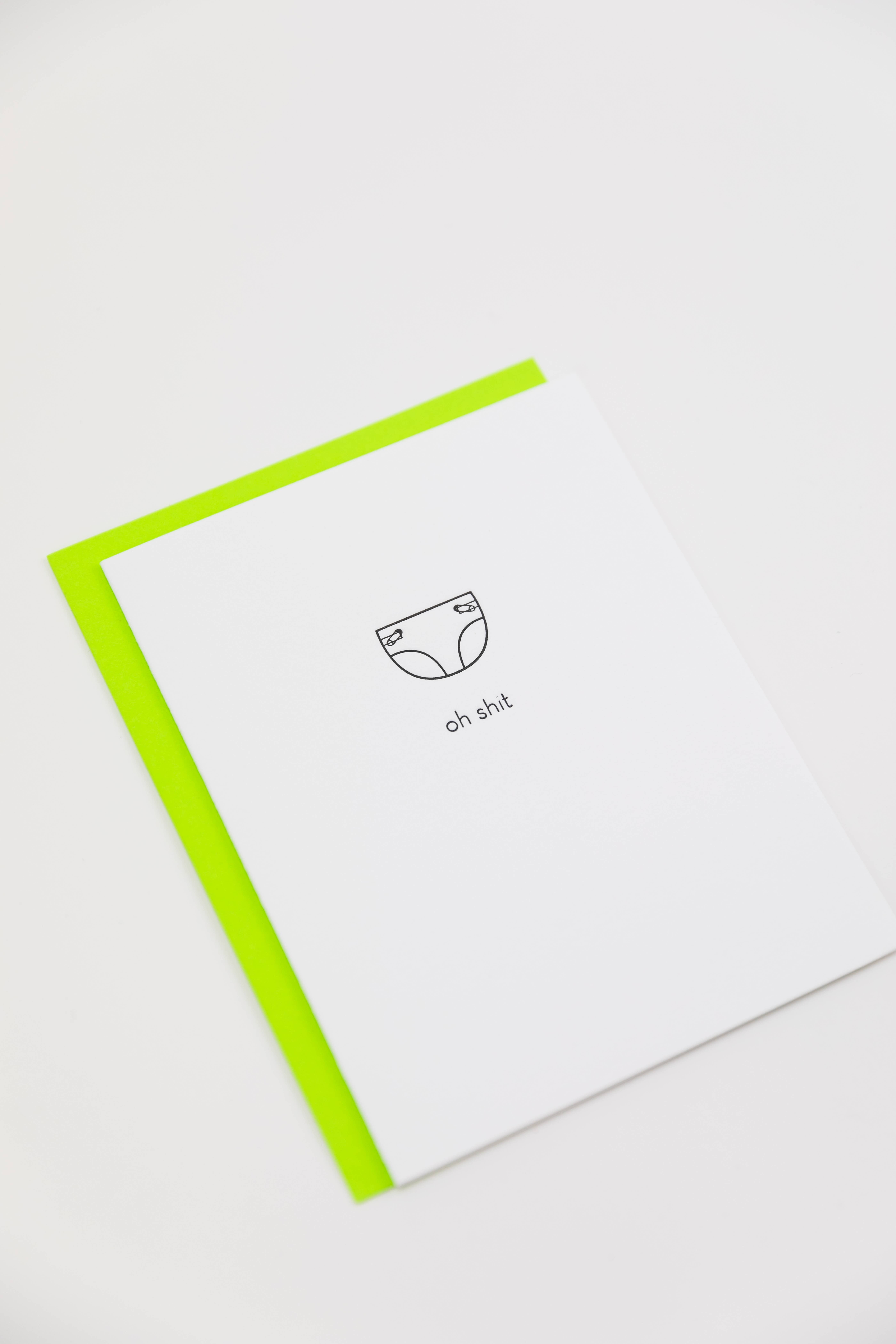 Chez Gagné - Vente Cartes bébé - Oh Merde Couches - Nouveaux Parents | Nouveaux Grands-Parents - Carte Drôle3