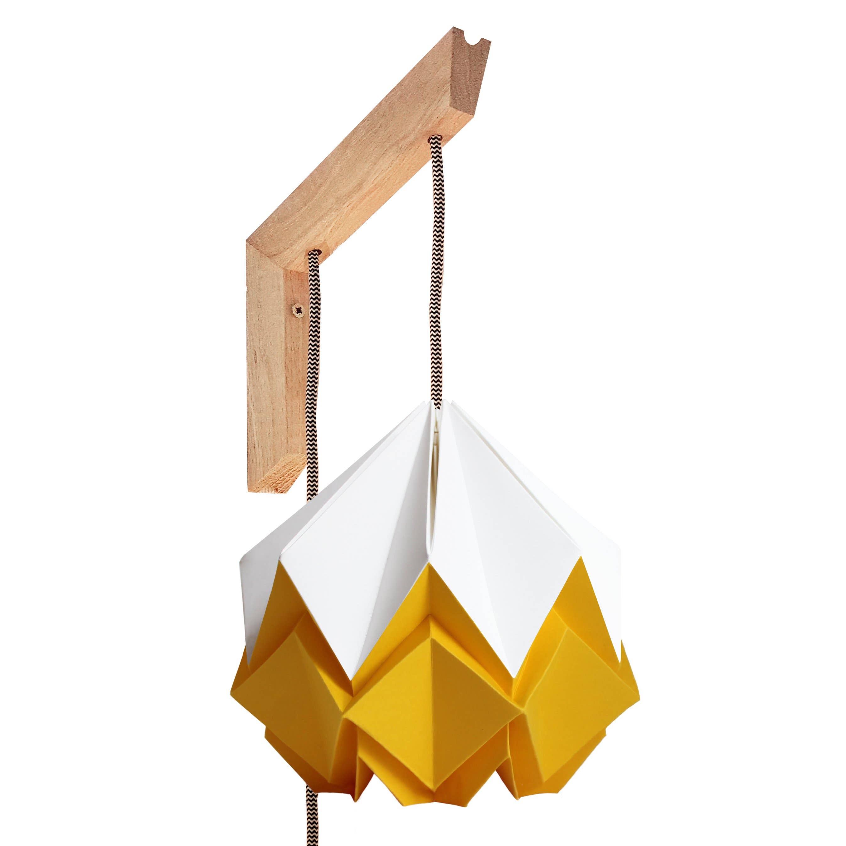 Tedzukuri Atelier - Vente Appliques - Luminaire mural en origami - Support en bois bicolore15