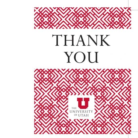 University of Utah Geometric Thank You Card - 10 Pack for wholesale by Fan Frenzy Gifts