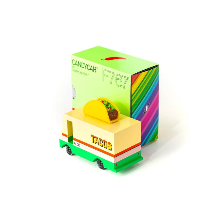 Little Concepts Distribution Ltd - Wholesale Toy Car/Truck - Kids - Candyvan - Taco Van - Wooden Diecast Toy Car Candylab2