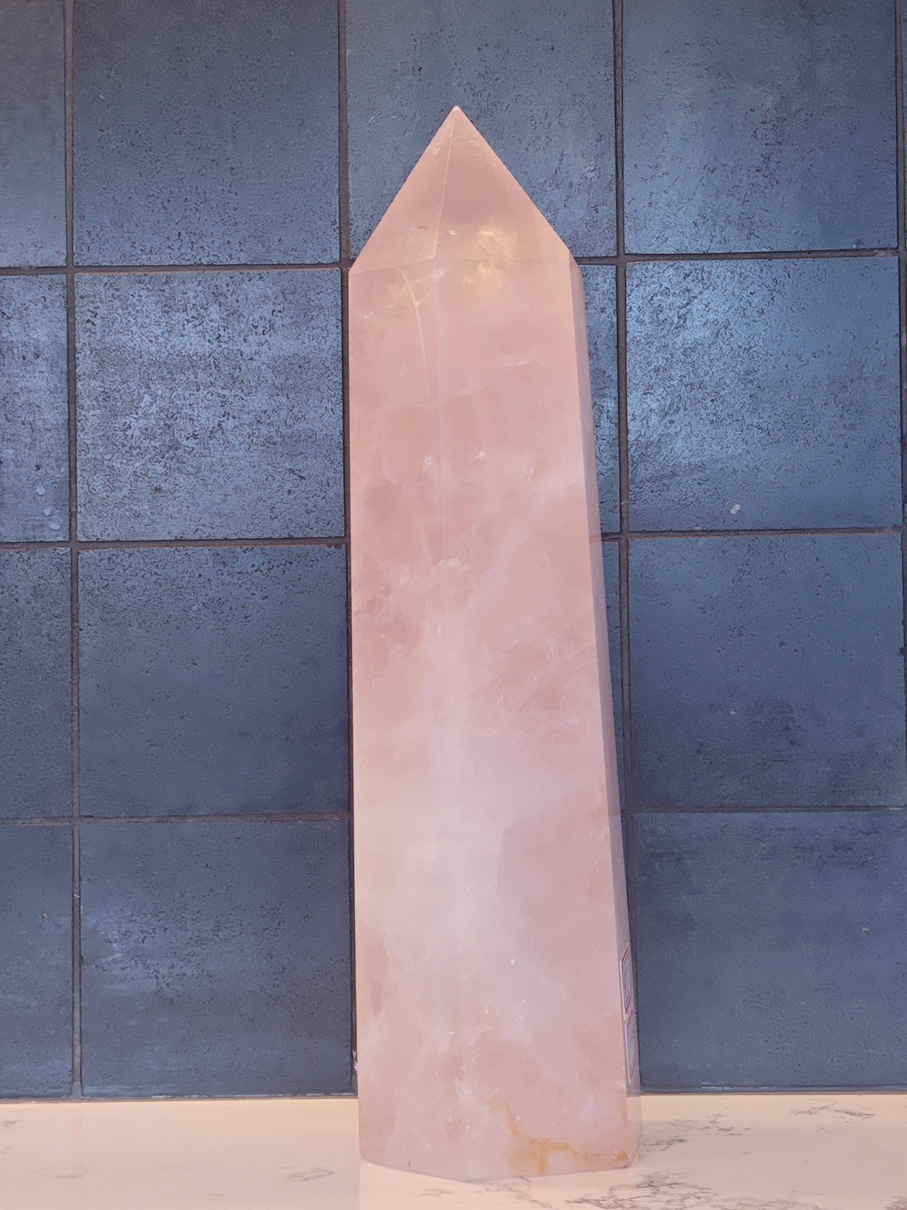 Moon Rituals - Wholesale Spiritual Stone/Crystal - Extra Large Rose Quartz Crystal Obelisk Tower  Love & Harmony , Christmas Crystal Gift #91