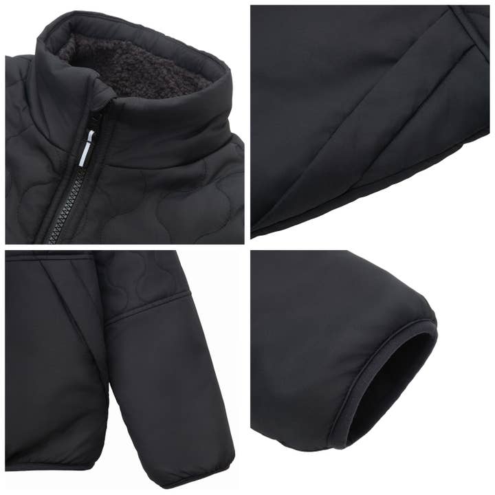 Rokka & Rolla - Wholesale Puffer Jacket - Kids - Boys' Reversible Quilted Jacket Fleece Puffer Coat21