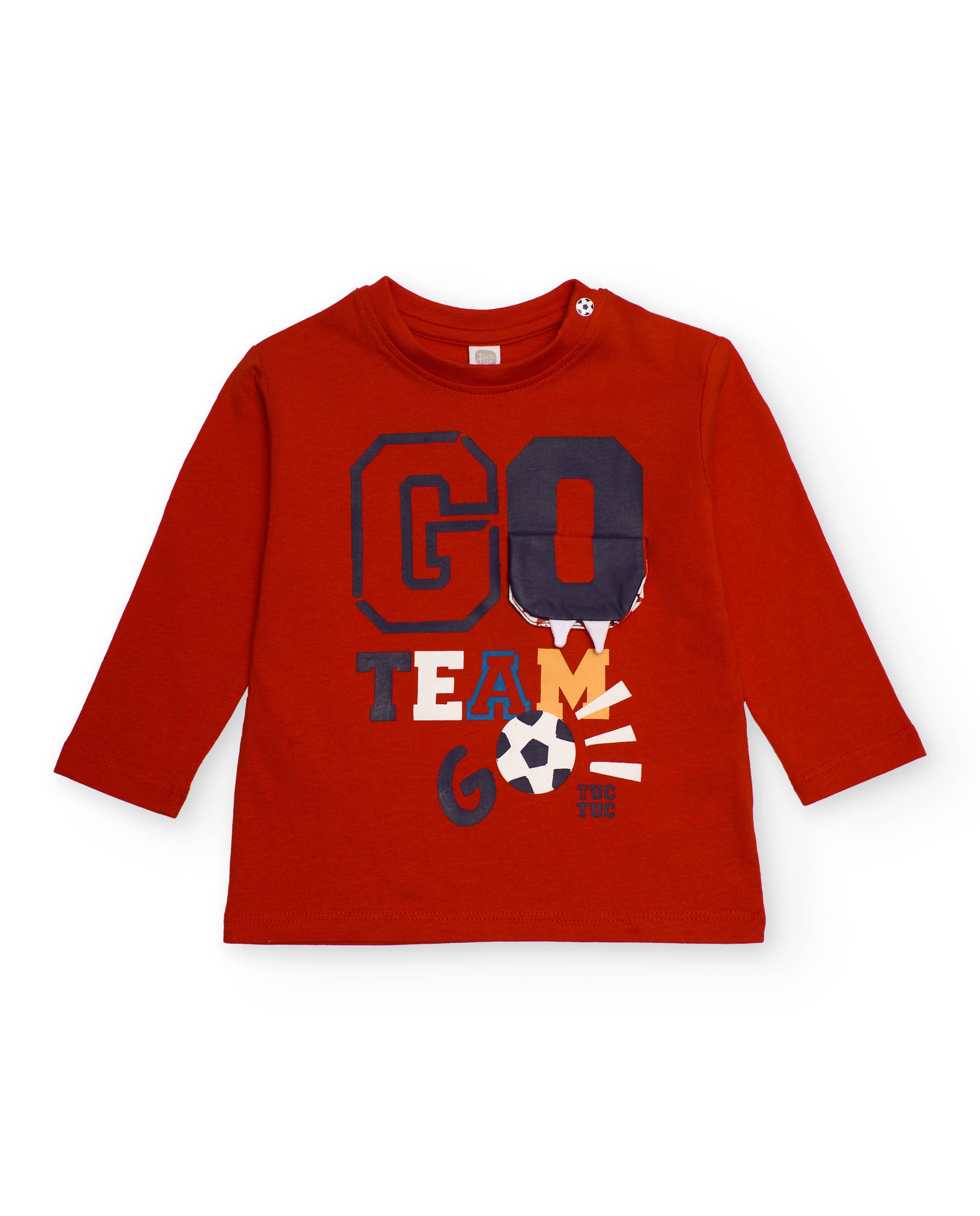 tuc tuc - Wholesale T-Shirt - Kids - Red children's sports design T-shirt with the text GO TEAM
