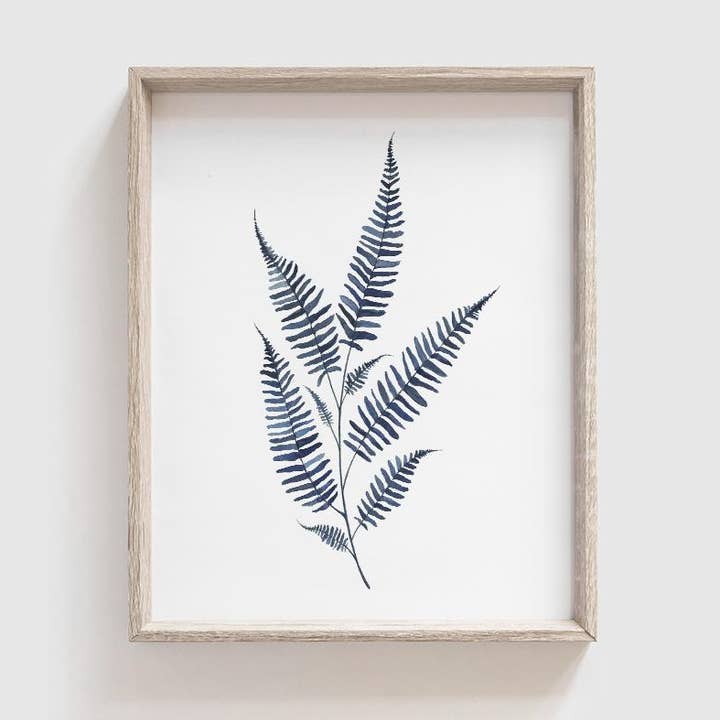 Blue Fern No. 2 Art Print for wholesale by Tabitha Paige