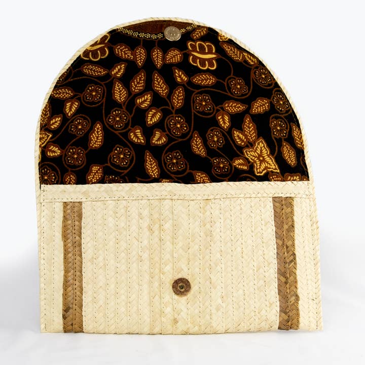 The Winding Road - Wholesale Clutch Bag - Women's - Straw Clutch - Ivory with Natural Trim