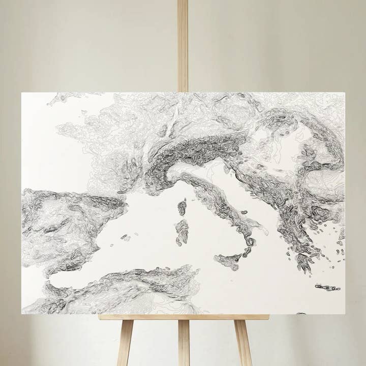 Europe Topography Map - Poster Print, Canvas, Digital Art for wholesale by Nativah Chaya
