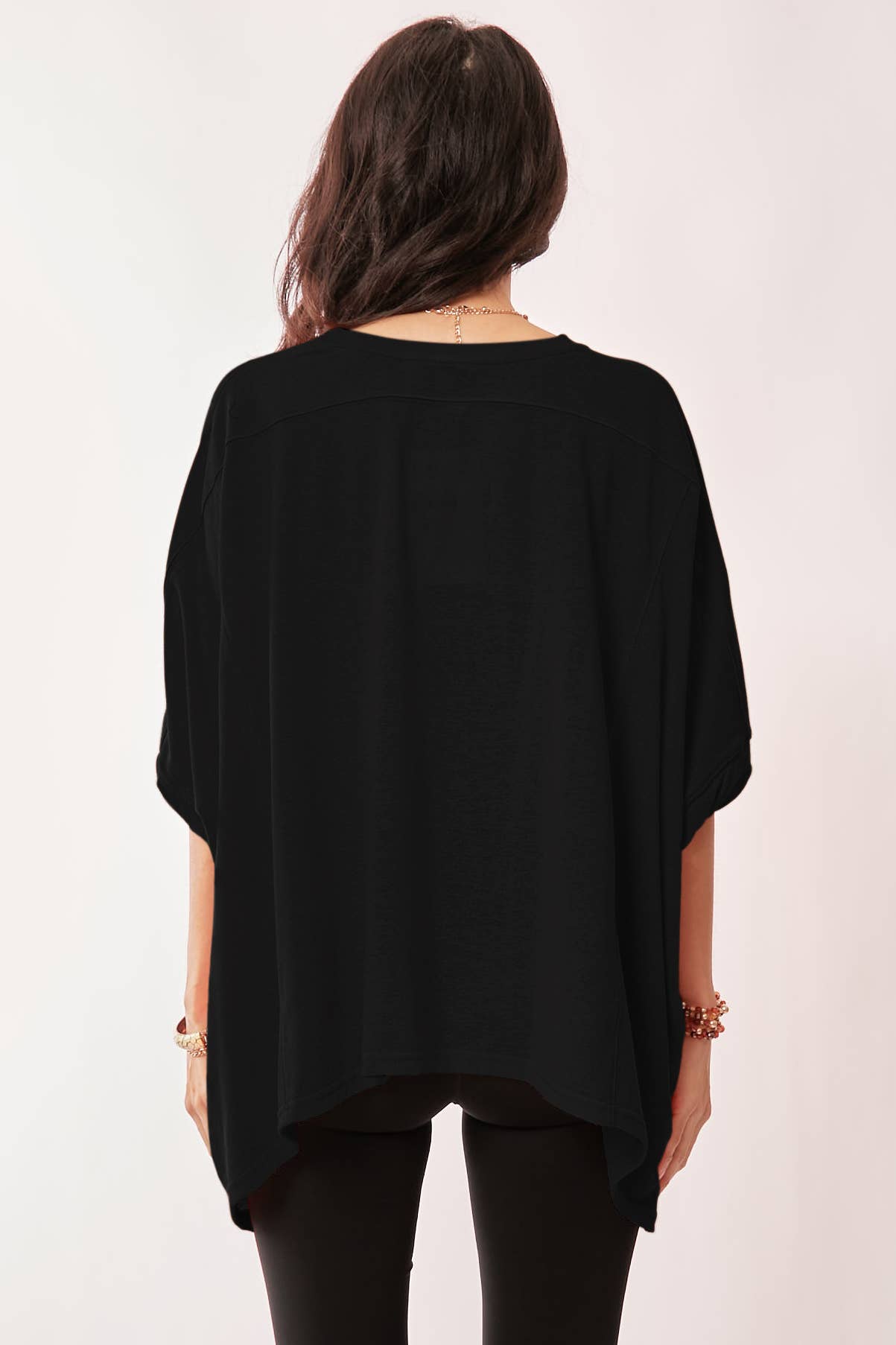 Davi & Dani - Wholesale Lounge Top - Women's - PLUS DROP SHOULDERS BATWING SLEEVE SIDE SLIT TOP2
