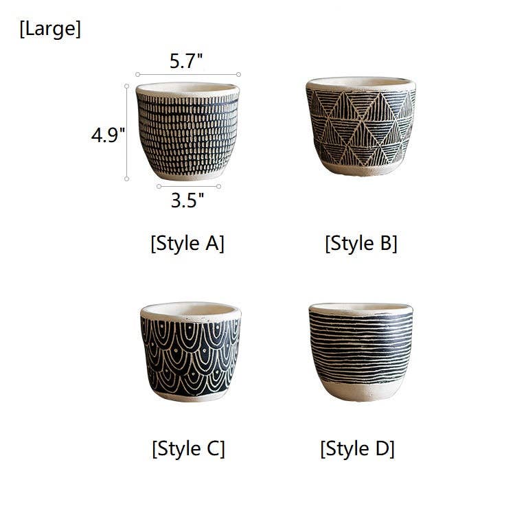 Rustic Reach - Wholesale Plant Pot - Geometric Art Concrete Flower Pot1