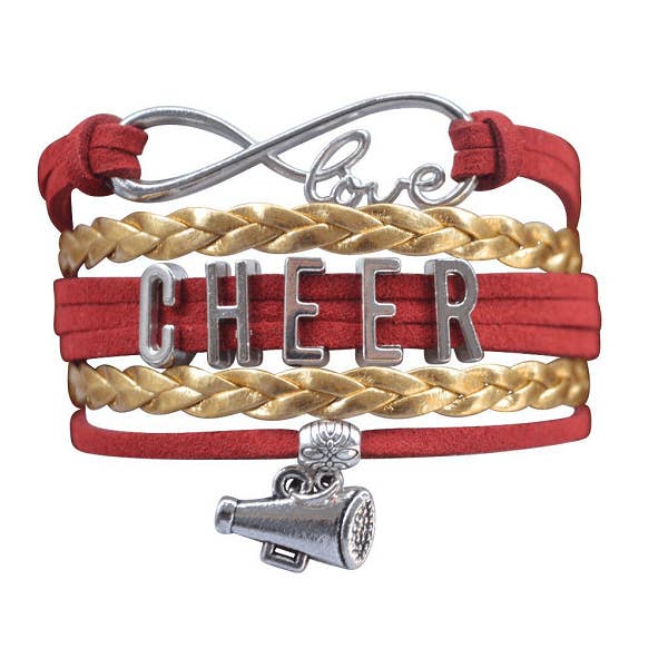 Sportybella - Wholesale Charm/Dangle Bracelet - Cheer Charm Bracelet - 22 Team Colors Available