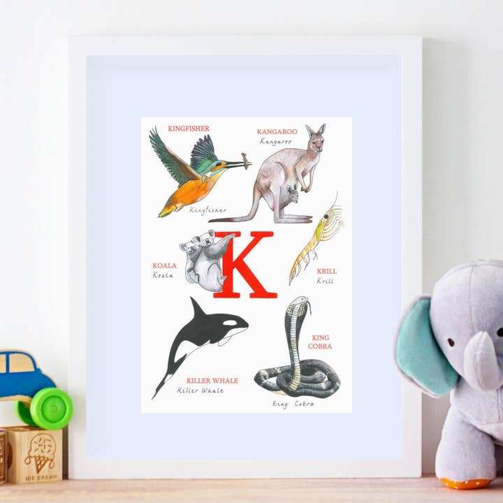 Animal Alphabet Letter K, Baby First Christmas, Personslised for wholesale by Sarah Gregory Designs